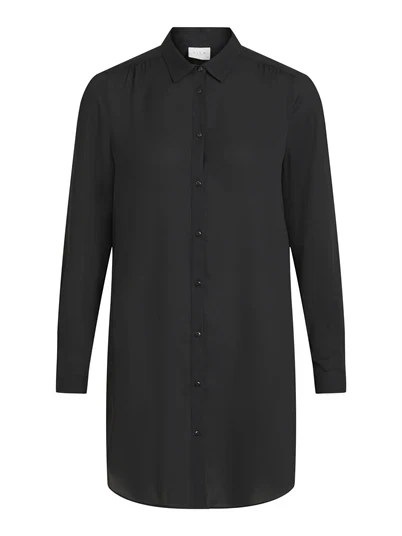 Vila - VILucy Button L/S Tunic Skjorte - Black